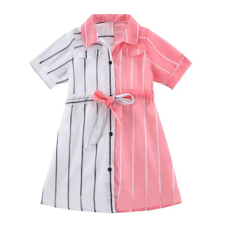 Summer Chiffon Children Dress Striped Turn-down Collar Kids Dresses for Girls 2019 New Casual 3-12Y Toddler Teens Girls Clothes 
Summer Chiffon Children Dress Striped Turn-down Collar Kids Dresses for Girls 2019 New Casual 3-12Y Toddler Teens Girls Clothes