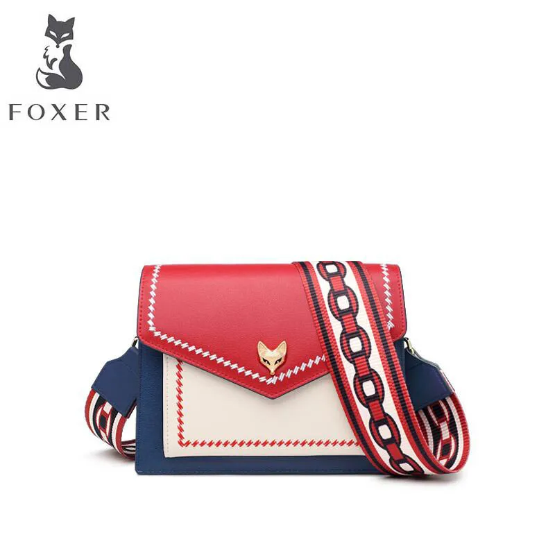FOXER handbag 2019 new tide wide shoulder strap fashion shoulder bag leather contrast color Messenger bag small bag female
FOXER handbag 2019 new tide wide shoulder strap fashion shoulder bag leather contrast color Messenger bag small bag female