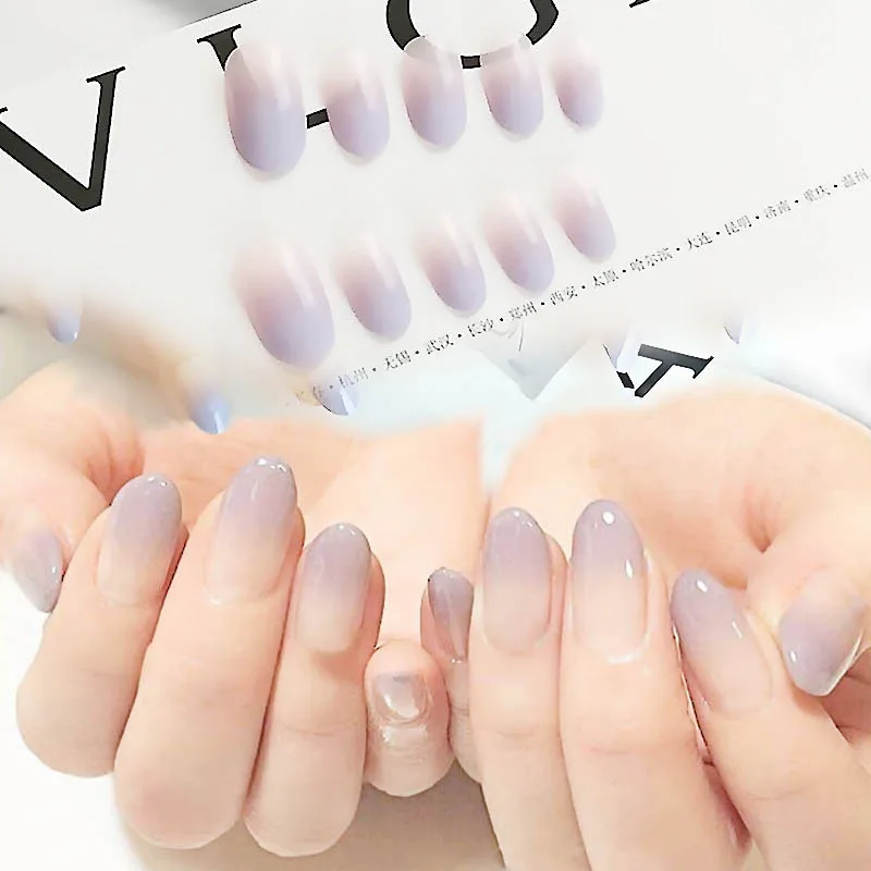 24pcs Simple Color Nail Art Tips with Glue New Fashion Finished Manicure False Nails Sexy Nude Purple Gradient Color Fake Nails
24pcs Simple Color Nail Art Tips with Glue New Fashion Finished Manicure False Nails Sexy Nude Purple Gradient Color Fake Nails