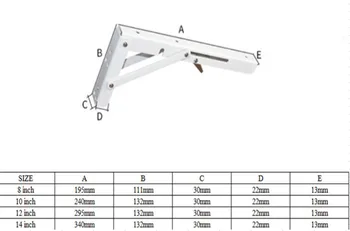 2pcs 8-14-inch Length 90 Degree Spring Loaded Folding Support Shelf Bracket