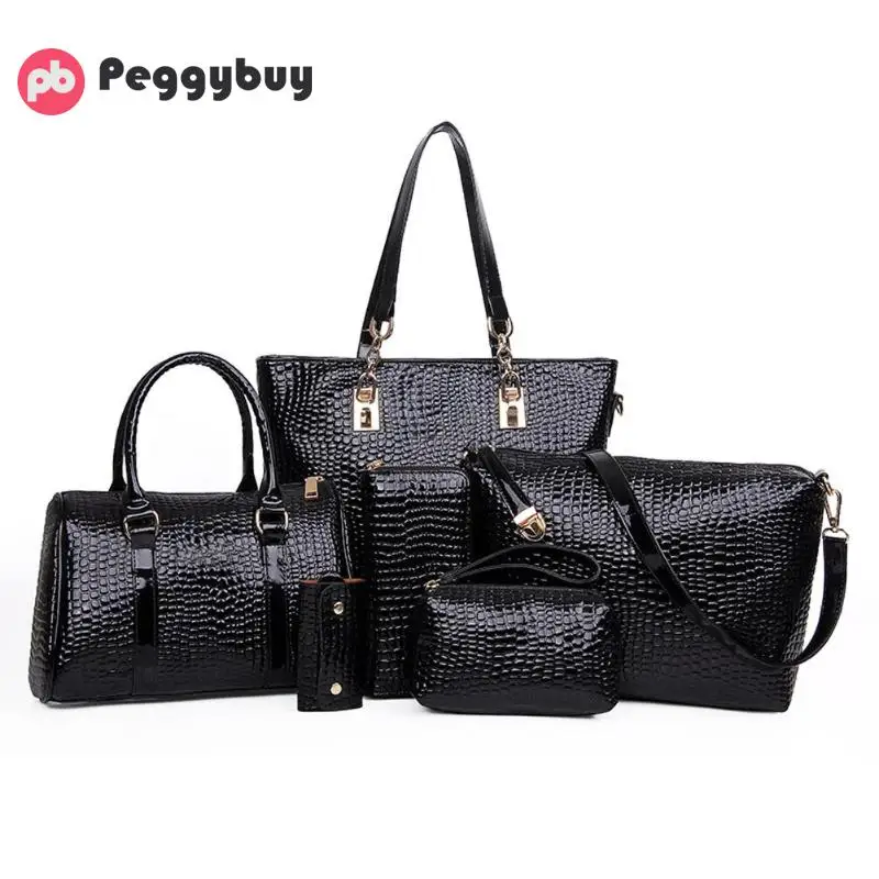 6Pcs Bag Set New Shoulder Bag in Women's Totes CROCO Pattern Leather handbags carteras y bolsos de mujer Crossbody Bags Bolsas
6Pcs Bag Set New Shoulder Bag in Women's Totes CROCO Pattern Leather handbags carteras y bolsos de mujer Crossbody Bags Bolsas