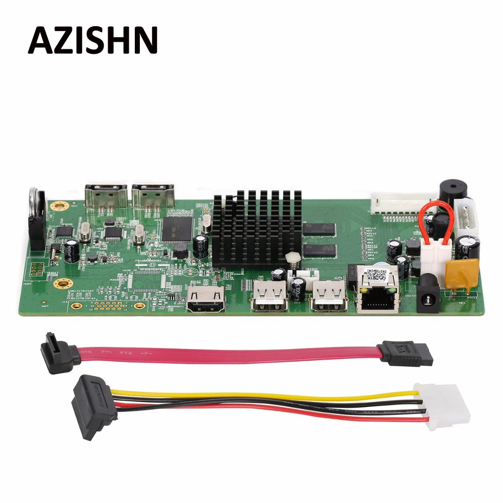 

AZISHN 8CH HI3798M CCTV H.265 NVR Board HDMI VGA 4K Security NVR Module 4CH 5MP/8CH 4MP XMEYE P2P Motion Detection NBD8008T-Q