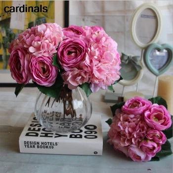Artificial Silk Flower Rich Peony Mix Hydrangea Flowers Bouquet For Wedding Party Garden Decoration Fake Rose Flowers
Artificial Silk Flower Rich Peony Mix Hydrangea Flowers Bouquet For Wedding Party Garden Decoration Fake Rose Flowers
