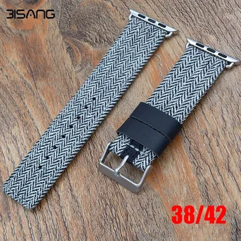 38mm 42mm 40mm 44mm Canvas Leather Soft Genuine Watch Band For Iwatch Leather Replacement Classic Strap for Apple Watch
38mm 42mm 40mm 44mm Canvas Leather Soft Genuine Watch Band For Iwatch Leather Replacement Classic Strap for Apple Watch