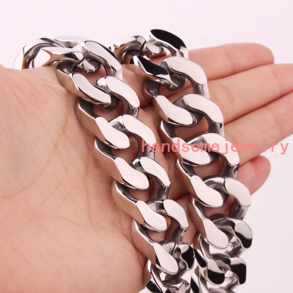 28.3"*21mm 440g Huge Heavy 316L Stainless Steel Silver Polished Curb Cuban Chain Men's Necklace Jewelry Christmas Gift Not Fades
28.3"*21mm 440g Huge Heavy 316L Stainless Steel Silver Polished Curb Cuban Chain Men's Necklace Jewelry Christmas Gift Not Fades