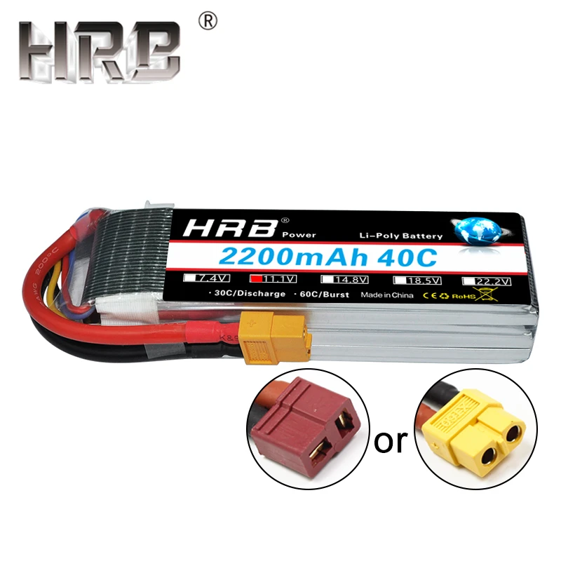 

HRB 2200mAh 2S 3S 7.4V Lipo Battery 40C T Deans XT60 11.1V 14.8V 18.5V 22.2V 1S 3.7V 4S 5S 6S RC Airplanes Boat FPV Drone Parts