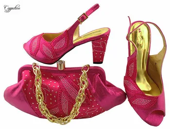 Charming party set fuchsia high heel sandal shoes and handbag set with nice rhinestones MM1043, heel height 8cm
Charming party set fuchsia high heel sandal shoes and handbag set with nice rhinestones MM1043, heel height 8cm