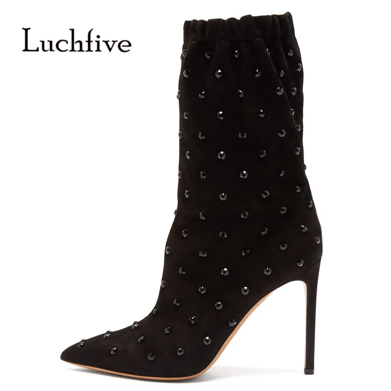 2019 Black Rhinestone Suede Ankle Boots Women Pointed Toe Rivet Sexy High Heel Boots Women Party Shoes
2019 Black Rhinestone Suede Ankle Boots Women Pointed Toe Rivet Sexy High Heel Boots Women Party Shoes
