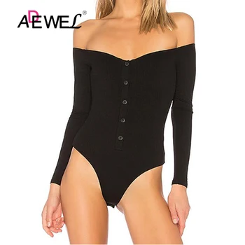 ADEWEL Black Plus Size Women Bodysuit Sexy Slash Neck Skinny Button Off Shoulder Long Sleeve Bodysuit Night Club Jumpsuit Romper
ADEWEL Black Plus Size Women Bodysuit Sexy Slash Neck Skinny Button Off Shoulder Long Sleeve Bodysuit Night Club Jumpsuit Romper