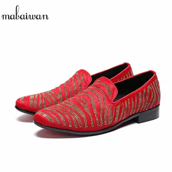 Mabaiwan New Luxury Red Casual Men Slip On Leather Party Wedding Shoes Men Handmade Suede Rhinestones Banquet Prom Loafers Flats
Mabaiwan New Luxury Red Casual Men Slip On Leather Party Wedding Shoes Men Handmade Suede Rhinestones Banquet Prom Loafers Flats