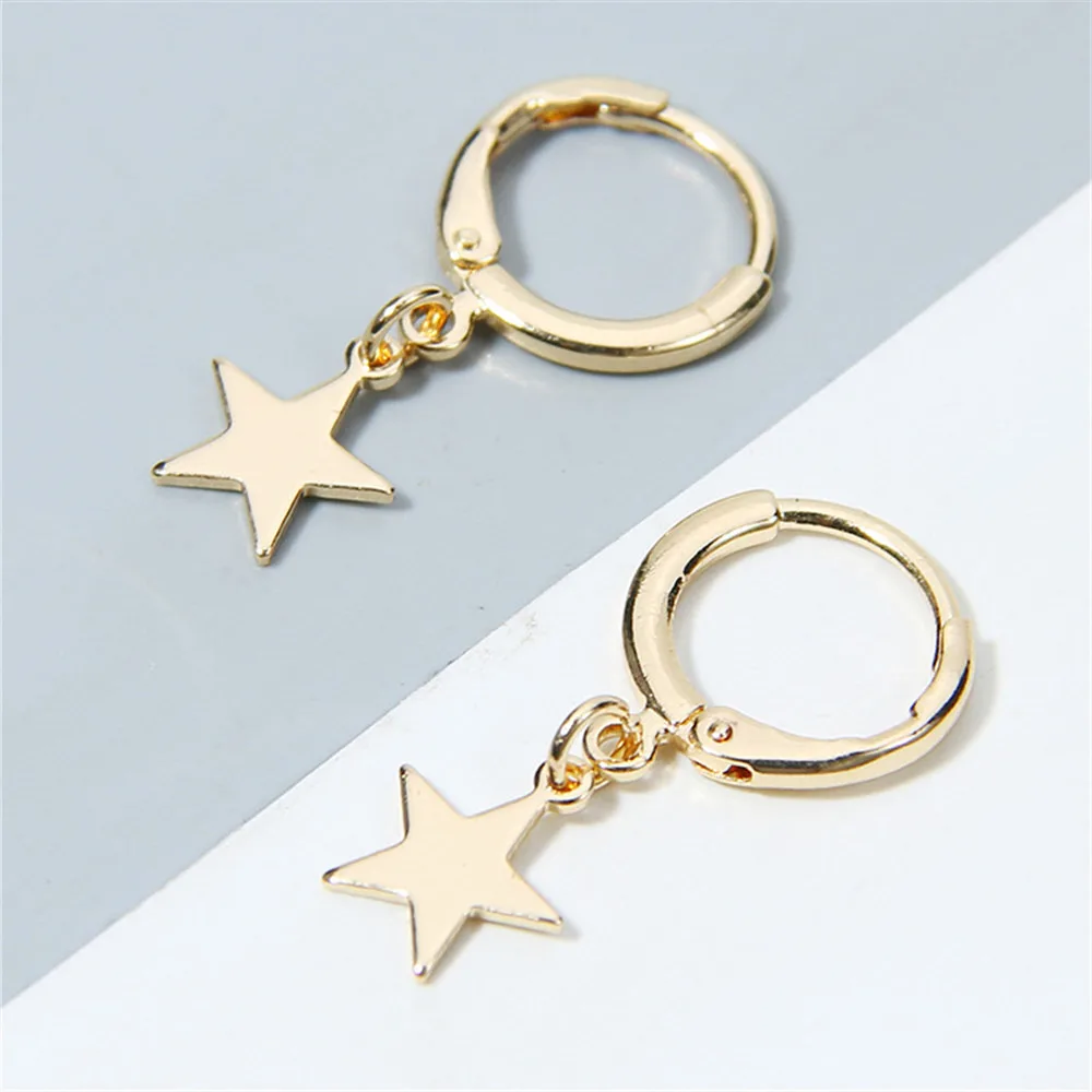Gold Color Five-pointed Star Drop Earrings For Women Simple Design Moon Danlge Earrings Party Wedding Jewelry A429
Gold Color Five-pointed Star Drop Earrings For Women Simple Design Moon Danlge Earrings Party Wedding Jewelry A429