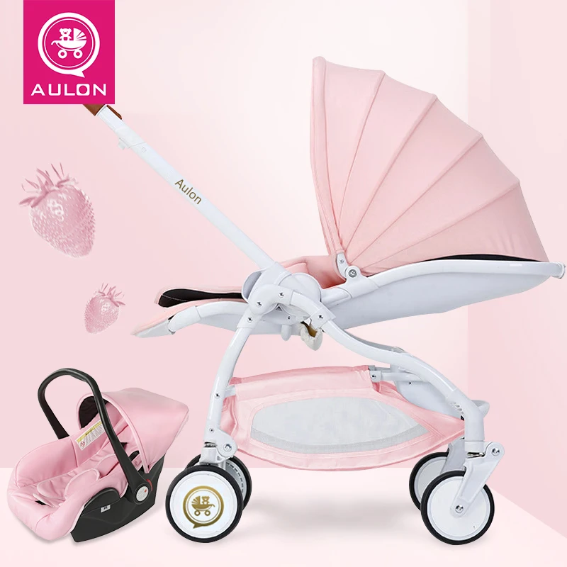 

2 in 1 Stroller Lightweight umbrella Four-wheel shock absorbers Fold to sit Lying child stroller AULON