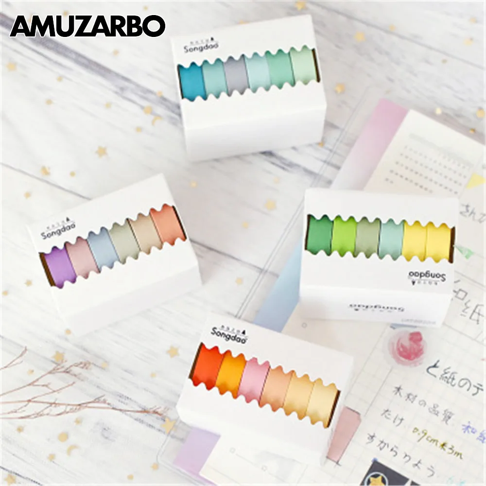 6 Pcs/lot Decorative Paper Basic Solid Color Paper Washi Tape Set Japanese Stationery Kawaii Scrapbooking Supplies Stickers
6 Pcs/lot Decorative Paper Basic Solid Color Paper Washi Tape Set Japanese Stationery Kawaii Scrapbooking Supplies Stickers