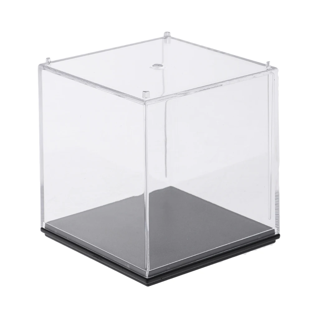 Figures Dustproof Showcase with Black Velvet Base for Dolls 9.84x5.12x3.94 inch Display Case for Collectibles Secure Assemble Cube Acrylic Box for Display with car
