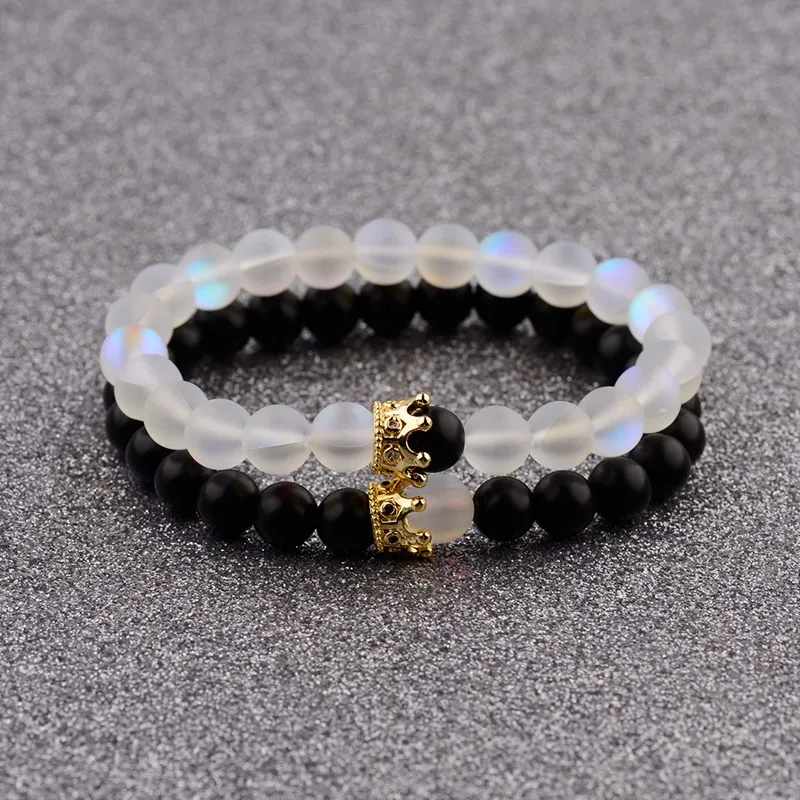 DOUVEI New Natural Stone Beads Gold Copper Crown Couple Bracelets Charm Bracelet For Women Men Jewelry Lover Gift AB249
DOUVEI New Natural Stone Beads Gold Copper Crown Couple Bracelets Charm Bracelet For Women Men Jewelry Lover Gift AB249