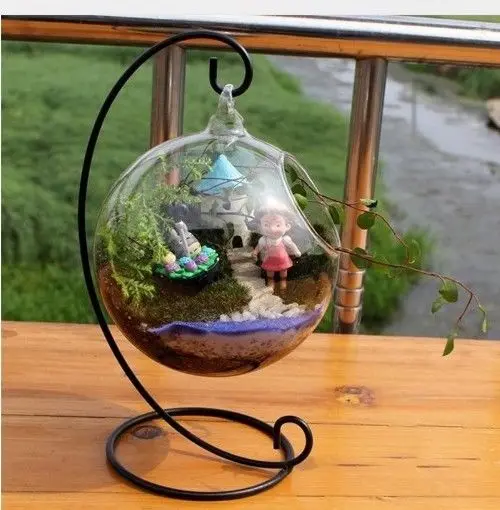 Hanging Clear Glass Ball Air Plant Terrarium With Metal Stand 10cm Globe Rack Holder Round Aquarium Fish Flower Plant Vase
Hanging Clear Glass Ball Air Plant Terrarium With Metal Stand 10cm Globe Rack Holder Round Aquarium Fish Flower Plant Vase