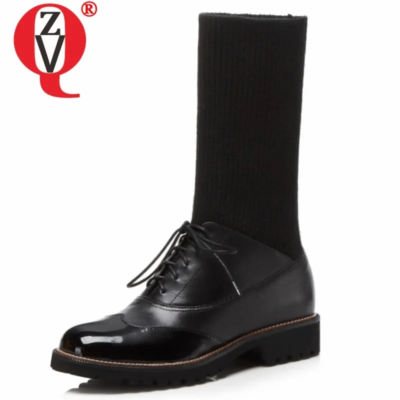 ZVQ woman shoes autumn new fashion sexy high quality genuine leather mid calf outside comfortable cross-tied round toe shoes
ZVQ woman shoes autumn new fashion sexy high quality genuine leather mid calf outside comfortable cross-tied round toe shoes