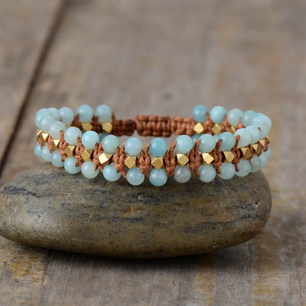 Bohemia Beaded Woven Bracelets Amazonite Cord Braided Bracelets Handmade Friendship Bracelet Beach Holiday Jewelry
Bohemia Beaded Woven Bracelets Amazonite Cord Braided Bracelets Handmade Friendship Bracelet Beach Holiday Jewelry