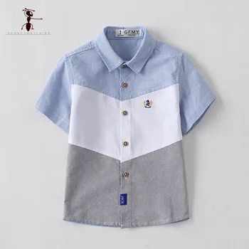 Kung Fu Ant 2017 Turn-down Collar Blouses for Boys Short Sleeve Summer Cotton Shirts for Kids Blue Yellow Green Pink 2674
Kung Fu Ant 2017 Turn-down Collar Blouses for Boys Short Sleeve Summer Cotton Shirts for Kids Blue Yellow Green Pink 2674