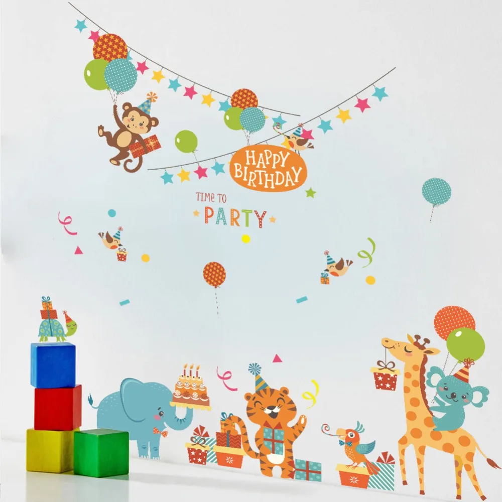 & diy happy birthday giraffe lion tiger zoo Animals Wall Stickers Home Decor for kids Rooms bedroom kindergarten PVC Kids gift
& diy happy birthday giraffe lion tiger zoo Animals Wall Stickers Home Decor for kids Rooms bedroom kindergarten PVC Kids gift