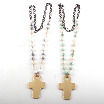 New Styles Fashion Jewelry Black Chain Natural Stone /Glass Metal Cross Pendant Necklaces For Women Ethnic Necklace
New Styles Fashion Jewelry Black Chain Natural Stone /Glass Metal Cross Pendant Necklaces For Women Ethnic Necklace