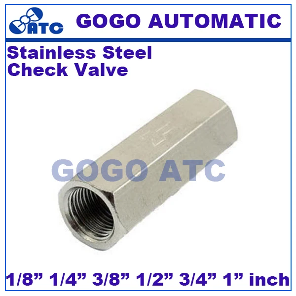 Check valve 1/8" 1/4" 3/8" 1/2" 3/4" 1" inch female thread SS304 stainless steel high temperature acid-proof one-way check valve
Check valve 1/8" 1/4" 3/8" 1/2" 3/4" 1" inch female thread SS304 stainless steel high temperature acid-proof one-way check valve