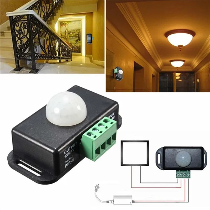 DC 12V-24V 8A Body Infrared PIR Motion Sensor Switch For LED Light Strip Automatic Movement Proximity Sensor Switch PIR-8
DC 12V-24V 8A Body Infrared PIR Motion Sensor Switch For LED Light Strip Automatic Movement Proximity Sensor Switch PIR-8