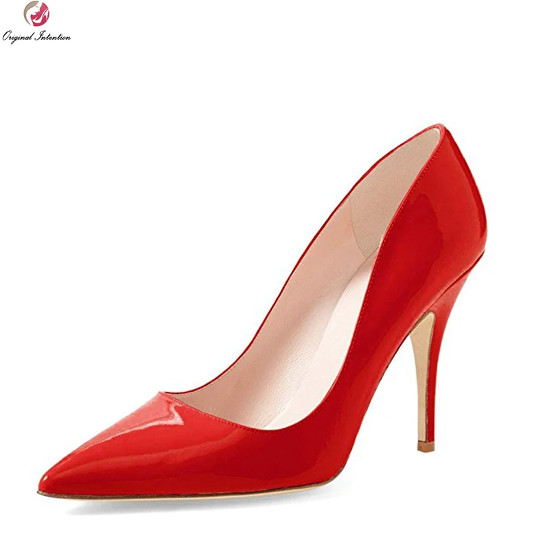 Original Intention Fashion Women Pumps Patent Leather Sexy Pointed Toe Thin Heels Pumps 5 Colors Shoes Woman Plus US Size 4-15 
Original Intention Fashion Women Pumps Patent Leather Sexy Pointed Toe Thin Heels Pumps 5 Colors Shoes Woman Plus US Size 4-15