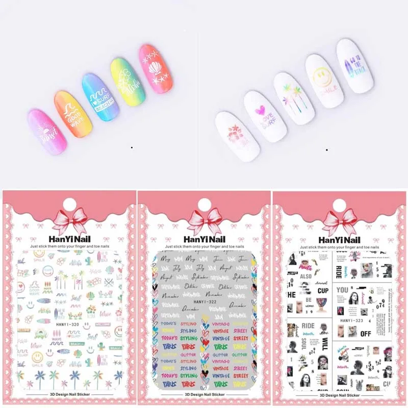 1 PCS 3D Nail Slider Colorful Letter Sticker Summer Beach Style Decals Adhesive Manicure Tips Nail Art Decorations MYHY319-323
1 PCS 3D Nail Slider Colorful Letter Sticker Summer Beach Style Decals Adhesive Manicure Tips Nail Art Decorations MYHY319-323