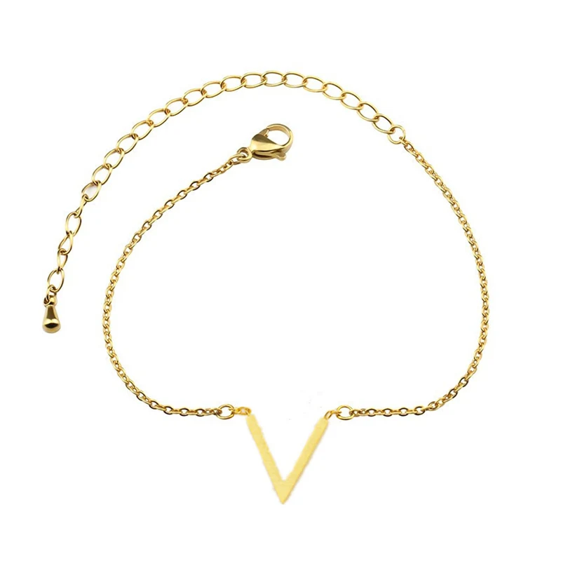 10pcs/lot Minimalist V Letter Bracelet For Women Choker Chain Stainless Steel Charm Bracelet Party Gift Bracciali Donna
10pcs/lot Minimalist V Letter Bracelet For Women Choker Chain Stainless Steel Charm Bracelet Party Gift Bracciali Donna