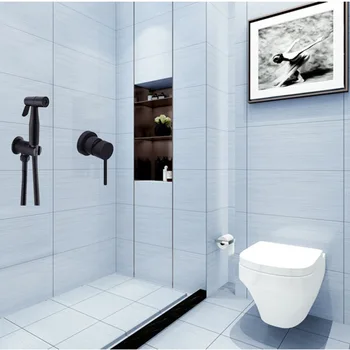 Black Bidets Bathroom Hand Shower Bidet Toilet Sprayer Hygienic Shower Bidet Tap Wall Mount Bidet Faucet Hot&Cold Mixing valve
Black Bidets Bathroom Hand Shower Bidet Toilet Sprayer Hygienic Shower Bidet Tap Wall Mount Bidet Faucet Hot&Cold Mixing valve