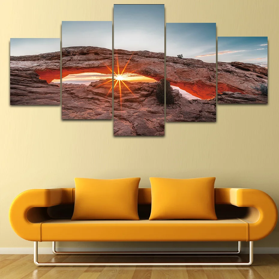 5 panels canvas poster and prints wall paintings Sunset canyon landscape modular wall picture for living room bedroom art murals
5 panels canvas poster and prints wall paintings Sunset canyon landscape modular wall picture for living room bedroom art murals
