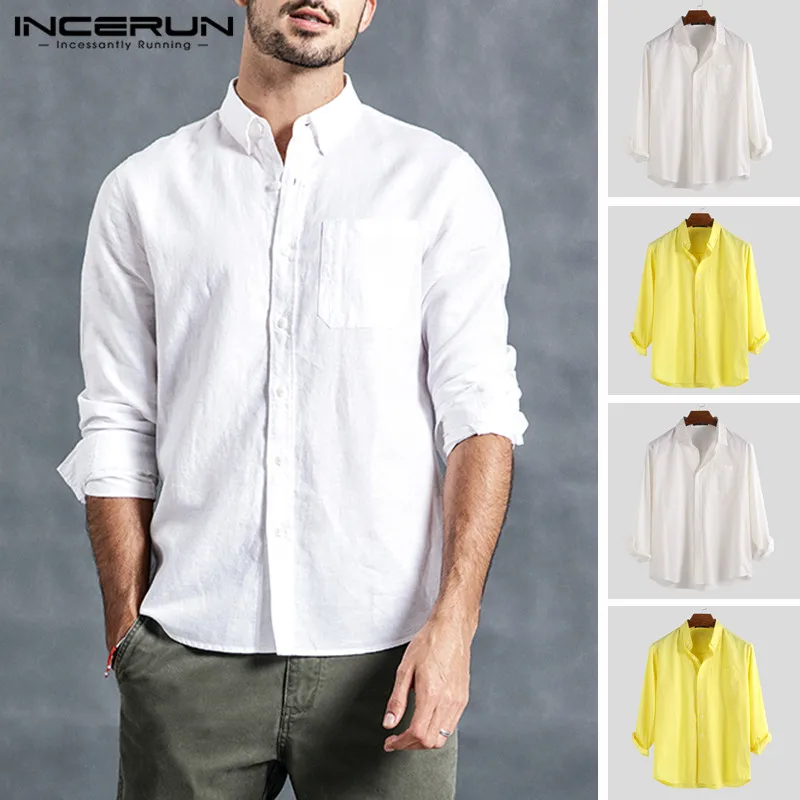INCERUN Men's Casual Lapel Youth Solid Color New Long-sleeved Cotton Shirt Small Fresh Literary 2020 Spring Loose Camisas S-5XL
INCERUN Men's Casual Lapel Youth Solid Color New Long-sleeved Cotton Shirt Small Fresh Literary 2020 Spring Loose Camisas S-5XL