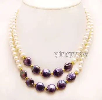 6-7mm Round White Pearl & 12-13mm Black Coin Round Natural FW Pearl 2 strands 17-18'' Necklace-n6227 Wholesale/retail Free ship
6-7mm Round White Pearl & 12-13mm Black Coin Round Natural FW Pearl 2 strands 17-18'' Necklace-n6227 Wholesale/retail Free ship