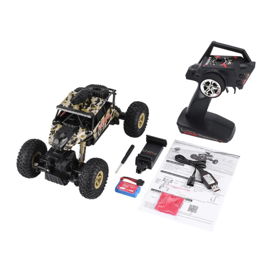 18428-A 1/18 2.4GHz 4WD RC Missile Car with 0.3MP Wifi FPV Camera Off-road Crawler Real-time for Kids Toy Gift Prensent
18428-A 1/18 2.4GHz 4WD RC Missile Car with 0.3MP Wifi FPV Camera Off-road Crawler Real-time for Kids Toy Gift Prensent