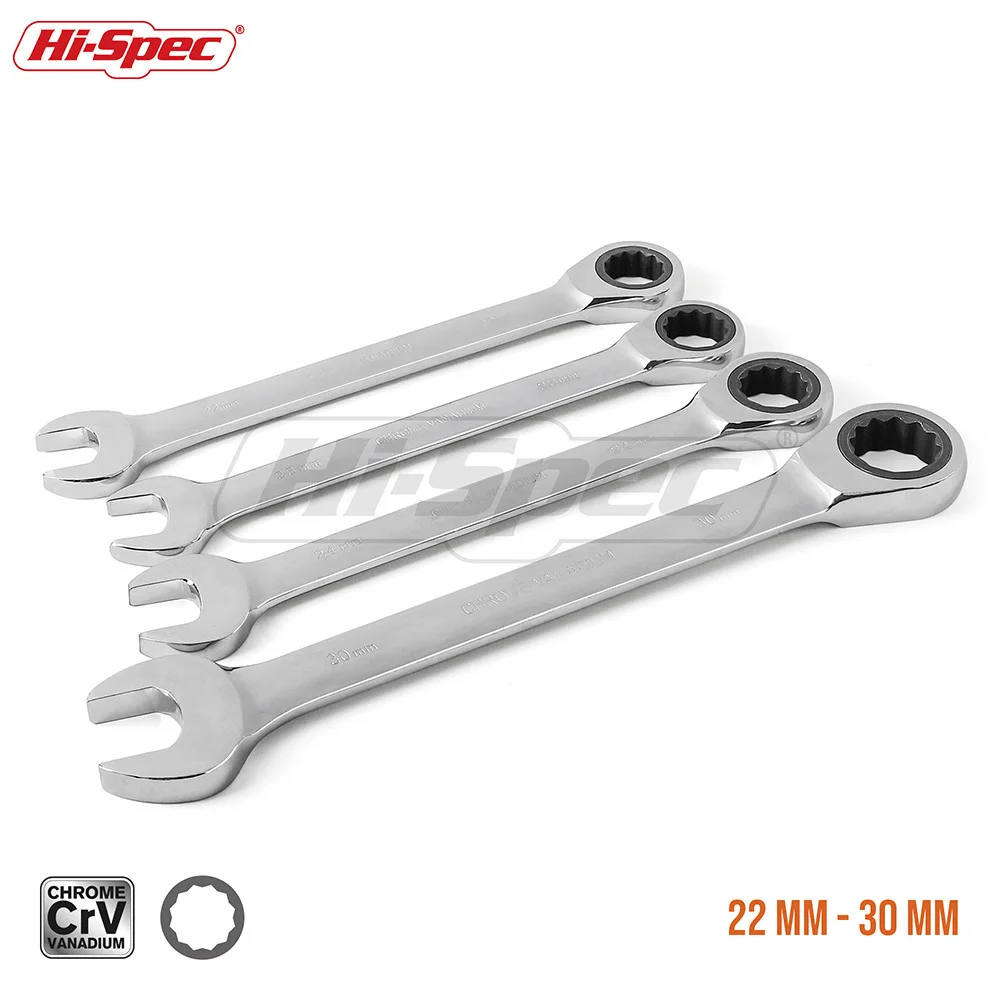 Hi-Spec 4pc Reversible Combination Wrench Stubby Ratchet 22 23 24 30mm Socket Combination Spanner Wrench Set A Set of Keys
Hi-Spec 4pc Reversible Combination Wrench Stubby Ratchet 22 23 24 30mm Socket Combination Spanner Wrench Set A Set of Keys