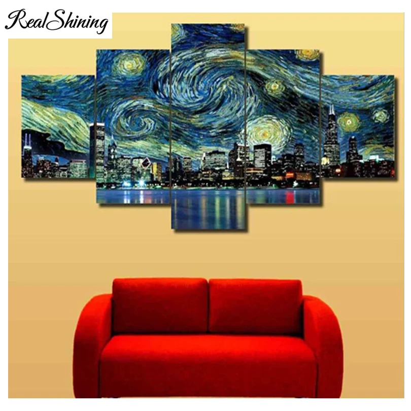 REALSHINING 5D DIY Diamond Embroidery Van gogh Stary Sky 5pcs Multi-picture Combination Diamond Painting Cross Stitch FS1503
REALSHINING 5D DIY Diamond Embroidery Van gogh Stary Sky 5pcs Multi-picture Combination Diamond Painting Cross Stitch FS1503