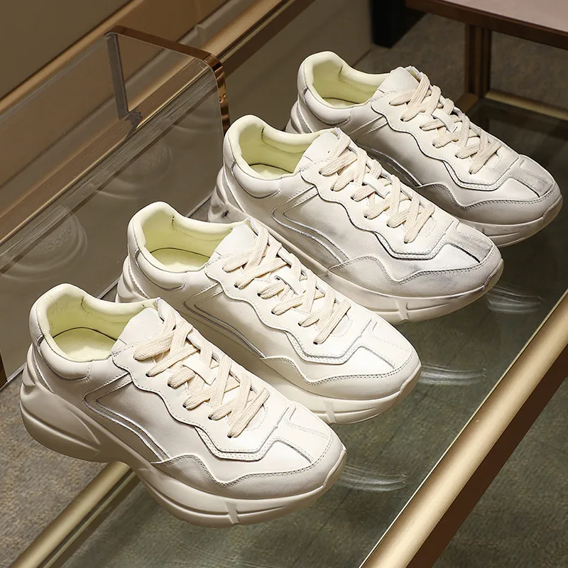 Genuine Leather Retro Dirty Women Sneakers Fashion Luxury Brand Vintage Platform Women Sneakers Thick Chunky Heels Shoes Woman
Genuine Leather Retro Dirty Women Sneakers Fashion Luxury Brand Vintage Platform Women Sneakers Thick Chunky Heels Shoes Woman