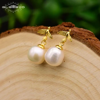 GLSEEVO 925 Sterling Silver Natural Fresh Water White Pearl Drop Animal Earrings For Women Girl Fine Birthday Party Gift GE0635
GLSEEVO 925 Sterling Silver Natural Fresh Water White Pearl Drop Animal Earrings For Women Girl Fine Birthday Party Gift GE0635