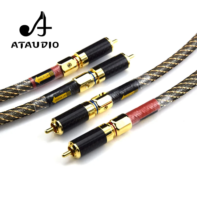 ATAUDO Hifi 2RCA кабель Папа папа Hi end посеребренный RCA аудио кабель|Кабели VGA| |