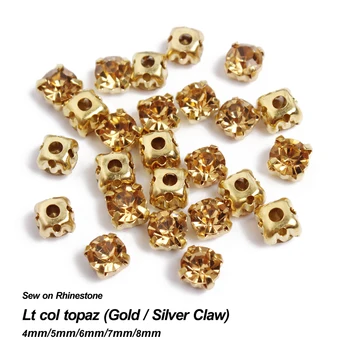 Time-limited New Lt Col Topaz Sew On Rhinestone Gold Silver Claw Base Strass 4mm/5mm/6mm/7mm/8mm Use For Diy Accessories
Time-limited New Lt Col Topaz Sew On Rhinestone Gold Silver Claw Base Strass 4mm/5mm/6mm/7mm/8mm Use For Diy Accessories