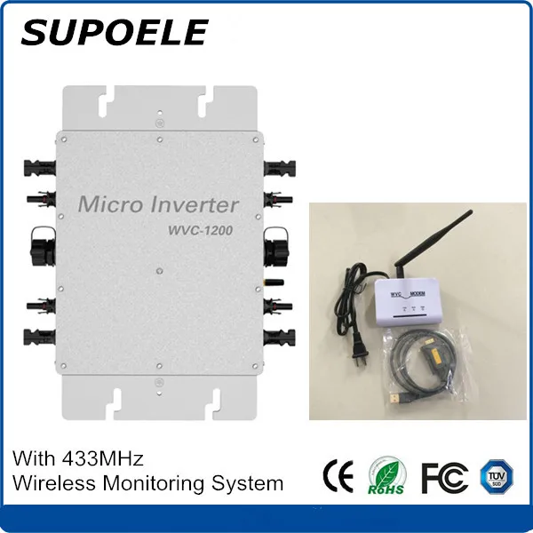 Waterproof IP65 1200W Solar Grid Tie Micro Inverter Microinverter WVC1200 110V 220V Output +Wireless Monitoring+ Wireless Modem
Waterproof IP65 1200W Solar Grid Tie Micro Inverter Microinverter WVC1200 110V 220V Output +Wireless Monitoring+ Wireless Modem