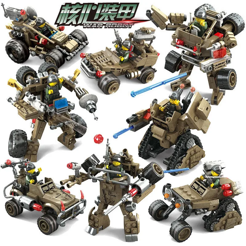 KAZI Bricks 4Pcs/set 2 IN 1 Century Abrams Tank Cannon Deformation Hummer Cars Building Blocks Educational Toys for Children
KAZI Bricks 4Pcs/set 2 IN 1 Century Abrams Tank Cannon Deformation Hummer Cars Building Blocks Educational Toys for Children