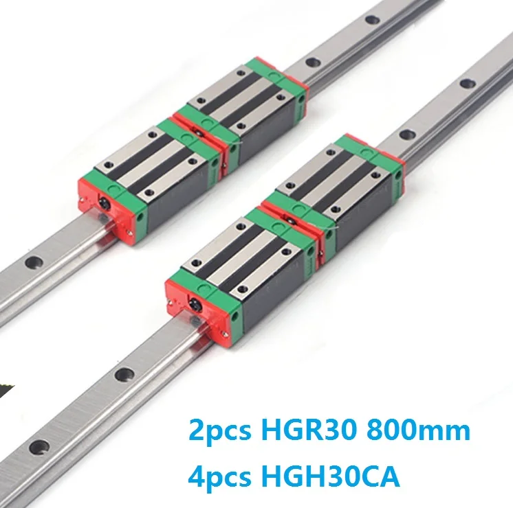 

China Made 2pcs Linear Guide Rail HGR30 -L 800MM + 4pcs HGH30CA Or HGW30CC Linear Sliding Block Carriage CNC router