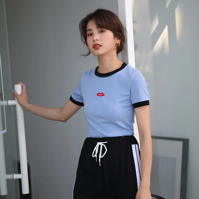 Summer Kawaii Embroidery Tshirt Women Solid Short Sleeve Vogue Tops Female Sweet Preppy Style O-Neck Tee Shirts
Summer Kawaii Embroidery Tshirt Women Solid Short Sleeve Vogue Tops Female Sweet Preppy Style O-Neck Tee Shirts