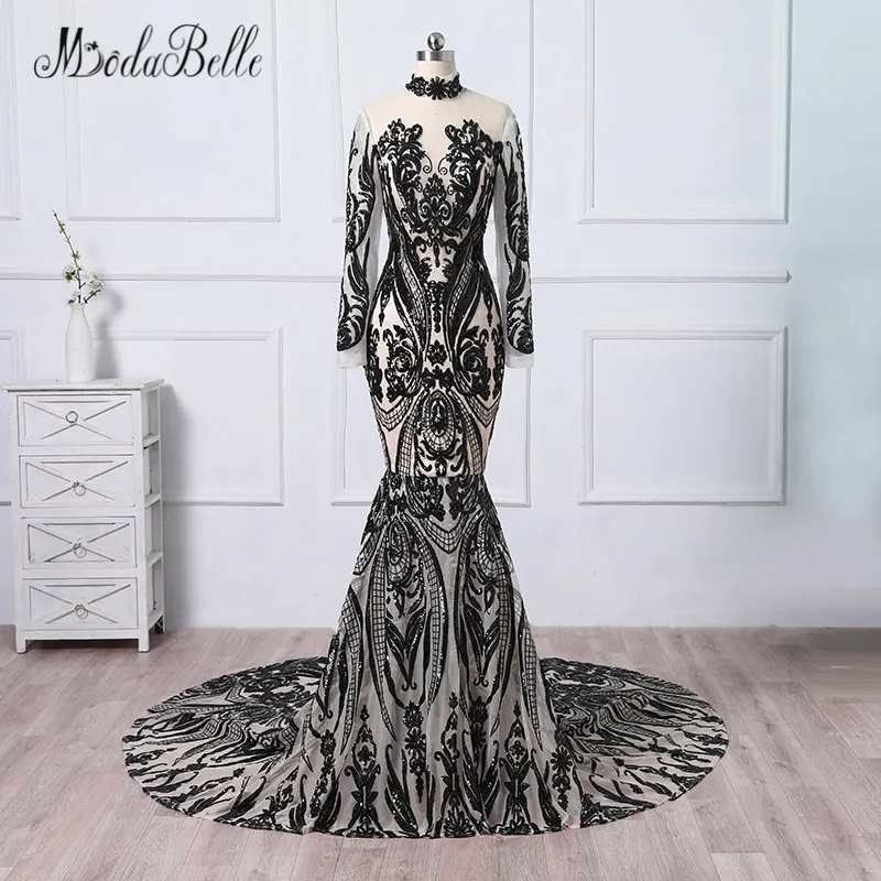 modabelle Luxury Sexy Black Evening Dresses Mermaid Sequined Long Train Evening Gowns With Sleeves Formal Dresses 2018
modabelle Luxury Sexy Black Evening Dresses Mermaid Sequined Long Train Evening Gowns With Sleeves Formal Dresses 2018