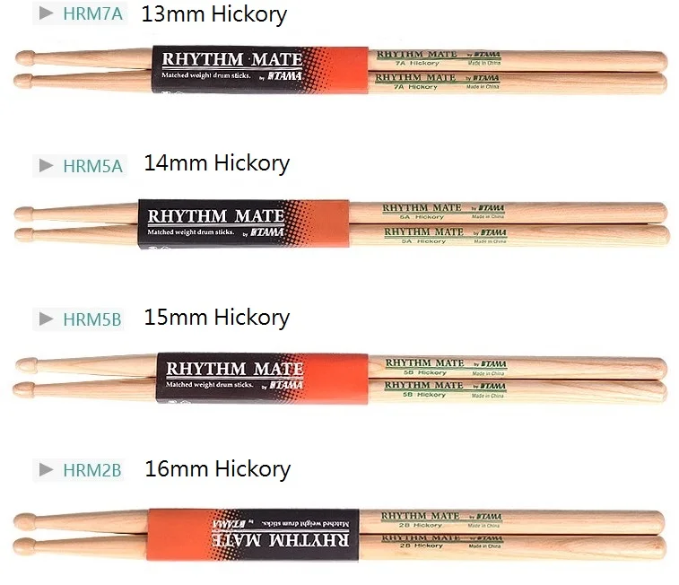 TAMA Rhythm Mate Drum Stick HRM 5A 5B 2B 7A Hickory / Maple Drumsticks