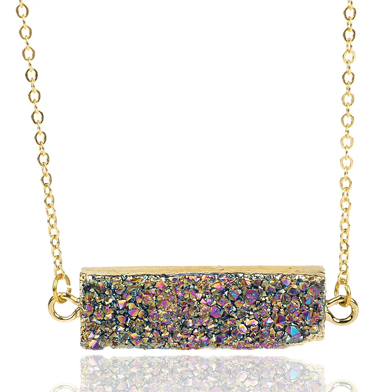 Stone Necklace 2017 New Summer Fashion 24k Gold Plated Natural Druzy Agate Pendants Necklaces Titanium Quartz Amethyst Necklace
Stone Necklace 2017 New Summer Fashion 24k Gold Plated Natural Druzy Agate Pendants Necklaces Titanium Quartz Amethyst Necklace