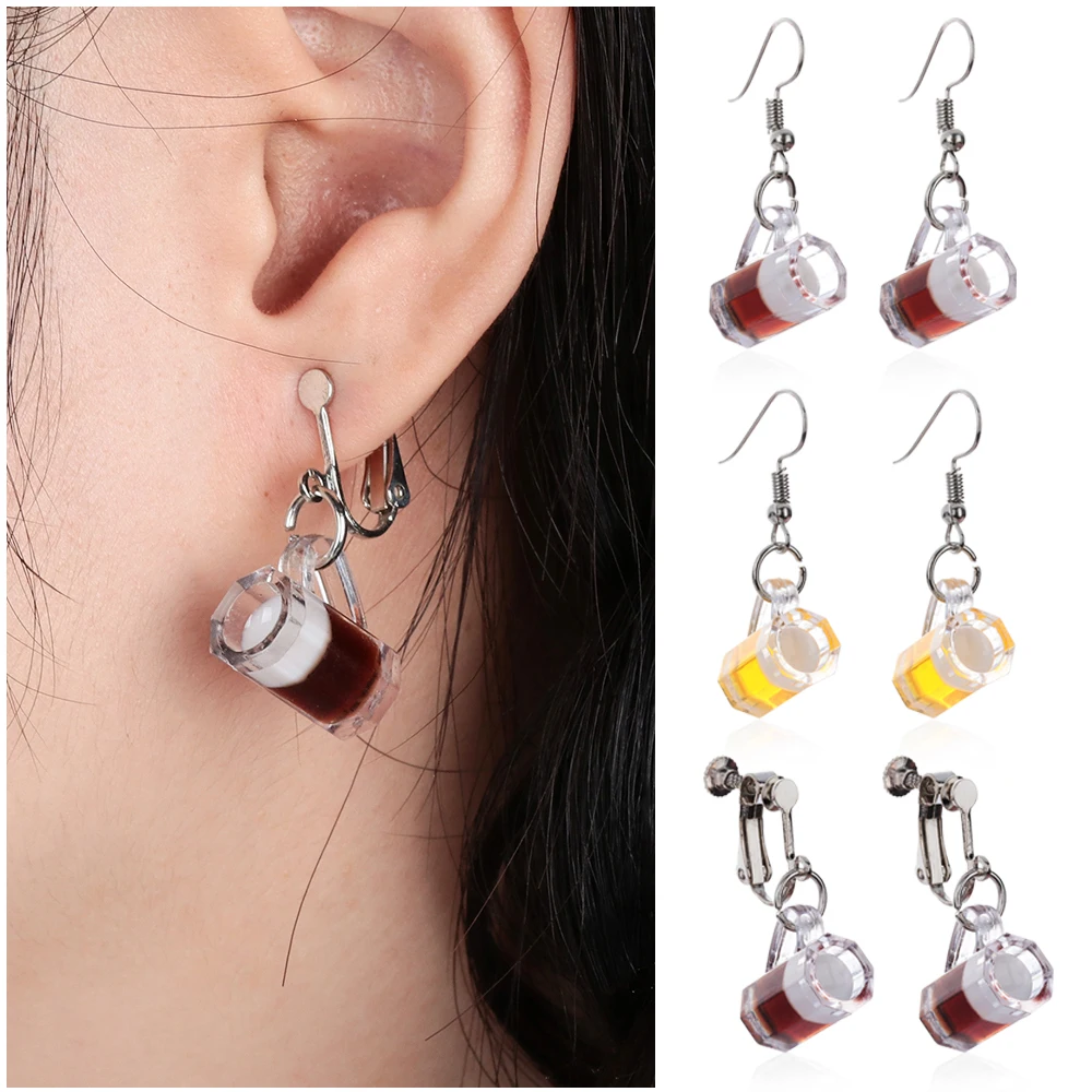 1 Pair NEW Punk Mini Wine Bottle Earrings Goldfish Plastic Water Bag Miniature Food Drop Dangle Earrings Femme brincos
1 Pair NEW Punk Mini Wine Bottle Earrings Goldfish Plastic Water Bag Miniature Food Drop Dangle Earrings Femme brincos