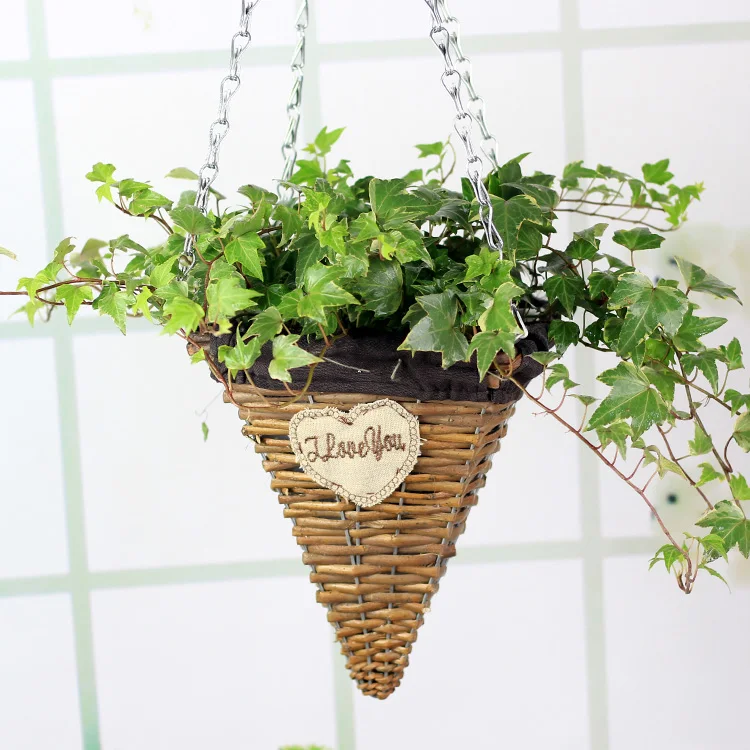 European garden hand woven rattan wicker basket hook hanging basket small flower vase
European garden hand woven rattan wicker basket hook hanging basket small flower vase